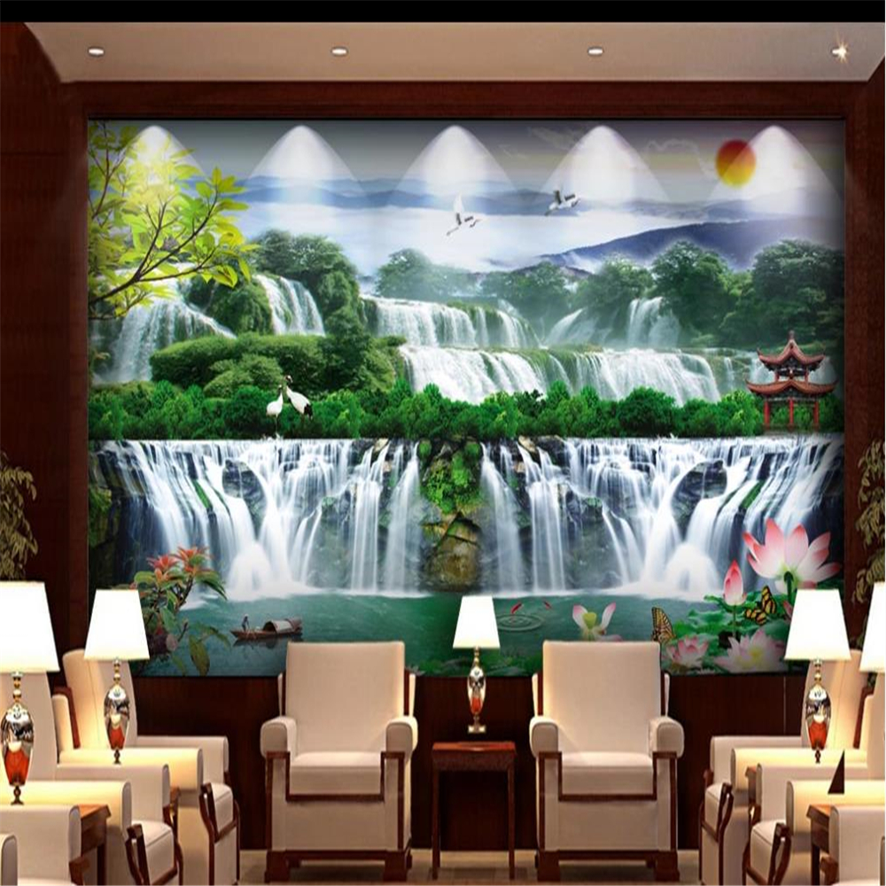 Custom nature scenery 3d landscape wallpapers decorative painting TV sofa background wall