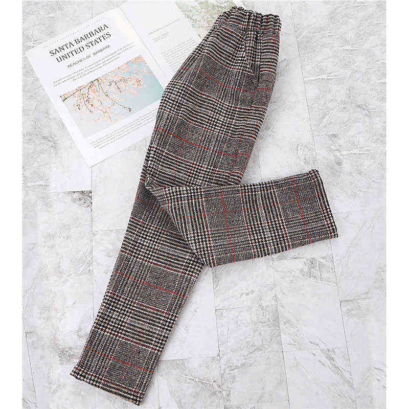 Children Pants for Girls Plaid Trousers Teenager Casual Outwear Baby Girl Clothing Spring Autumn 211103