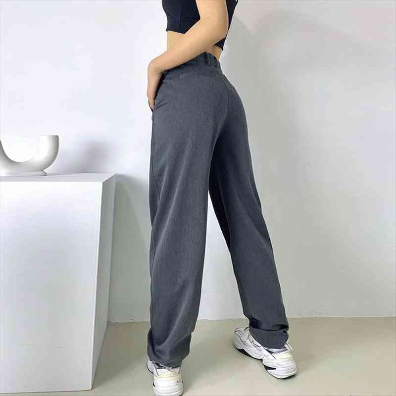 women wide leg pants summer thin fabric high waist pockets button fly long trousers casual bottoms all match pants, Black;white
women wide leg pants summer thin fabric high waist pockets button fly long trousers casual bottoms all match pants, Black;white