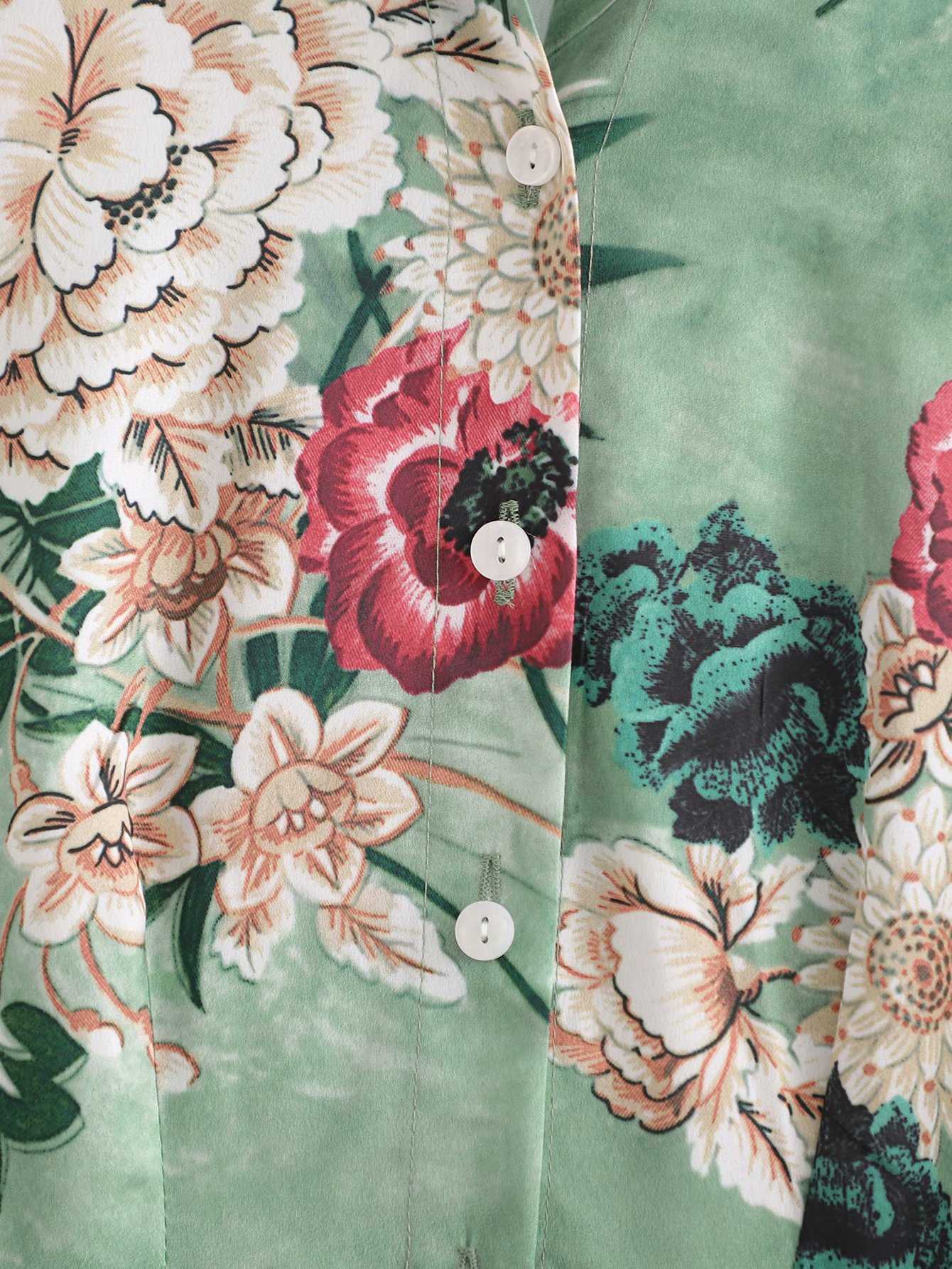 Streetwear Women Floral Print Dress Fashion Ladies Sashes Vestidos Chinese Style Female Chic Collar Dresses 210527