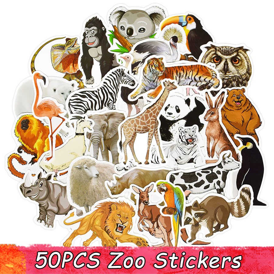 50pcs Zoo Rainforest Animals Stickers for Kids to DIY Car Laptop Skateboard Phone Case Bike Waterproof Sticker pack
50pcs Zoo Rainforest Animals Stickers for Kids to DIY Car Laptop Skateboard Phone Case Bike Waterproof Sticker pack