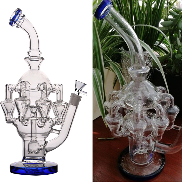 10.6 inch blue hookah special glass water pipe with complicated production
10.6 inch blue hookah special glass water pipe with complicated production