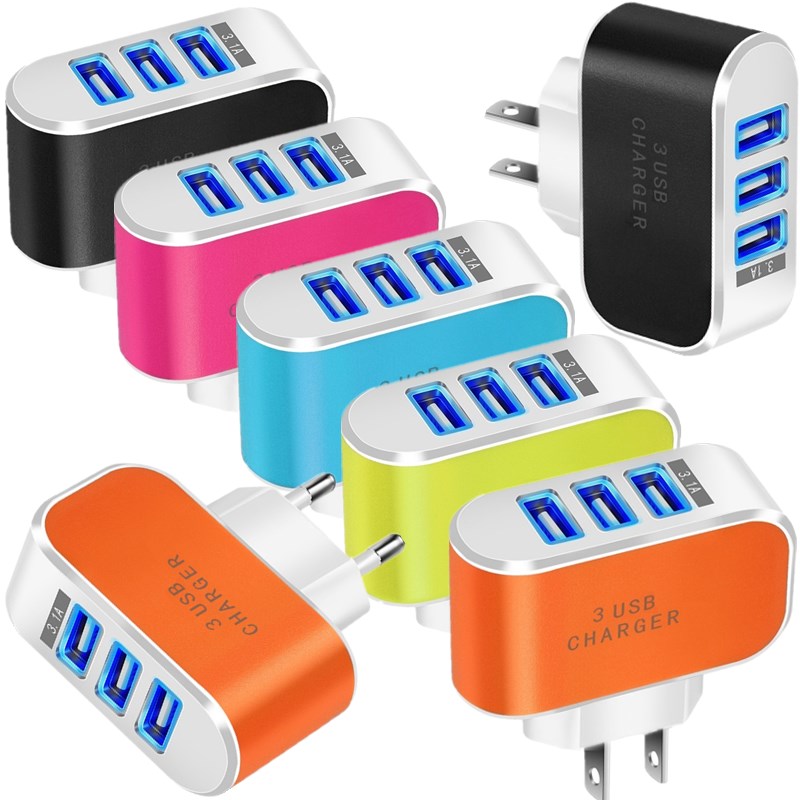 Eu Us wall charger 5V 3.1A 3 Ports Multiple LED Wall USB Smart Charger Adapter adaptor for Samsung Galaxy s6 s7 s8 s10 htc android phone pc
Eu Us wall charger 5V 3.1A 3 Ports Multiple LED Wall USB Smart Charger Adapter adaptor for Samsung Galaxy s6 s7 s8 s10 htc android phone pc