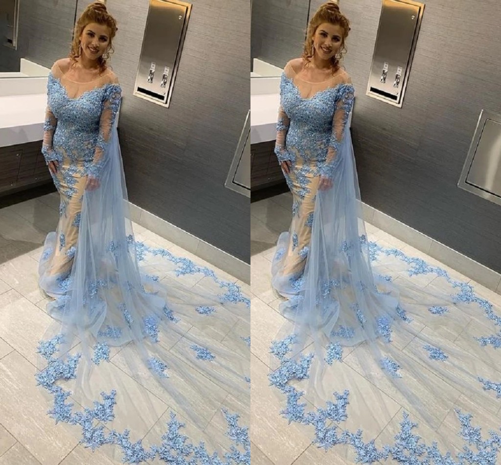 Princess Design Light Blue Lace Champagne Prom Evening Dresses Mermaid Scoop Neck with Robe Cape Applique Long Sleeves Cocktail Pageant Dresess, Dark green
Princess Design Light Blue Lace Champagne Prom Evening Dresses Mermaid Scoop Neck with Robe Cape Applique Long Sleeves Cocktail Pageant Dresess, Dark green