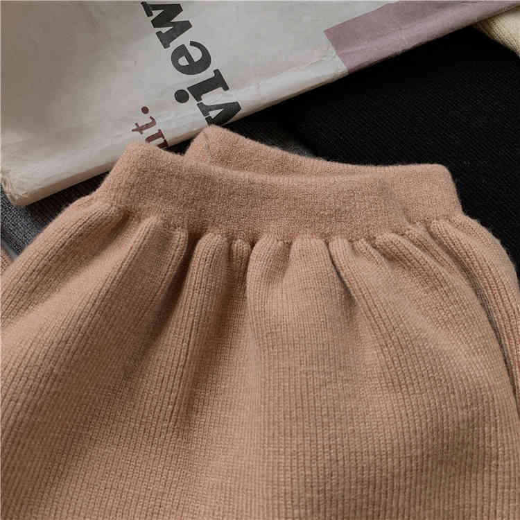 Nomikuma Autumn New Knitted Harem Pants Korean High Waist Solid Women Trousers Causal Femme Sweater Pants Mujer 6C798 210427