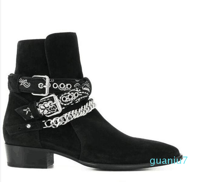 NEW list exclusive Handmade Ribbon buckle strap Jodhpur wyatt boots suede genuine leather personalized denim boots WNx