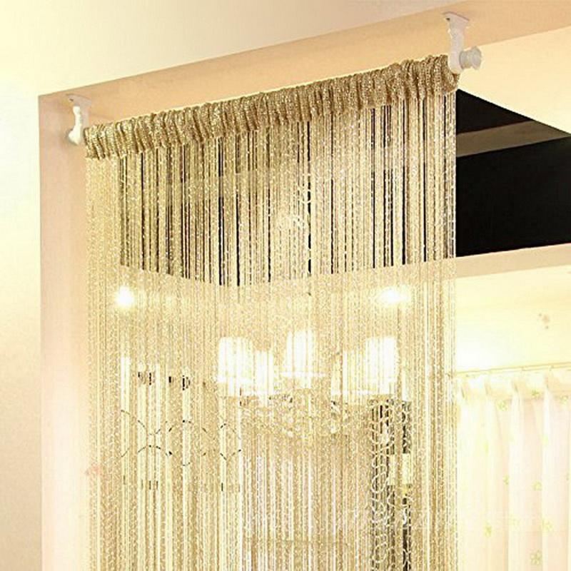 Curtain & Drapes 100X200cm Shiny Tassel Flash Line Door Window String Valance Divider Decorative For Party Bedroom Wedding