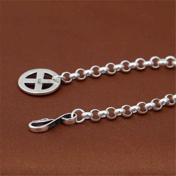 Quality 925 Sterling silver link chain bracelets American European antique handmade punk gothic designer luxury jewelry accessories gifts