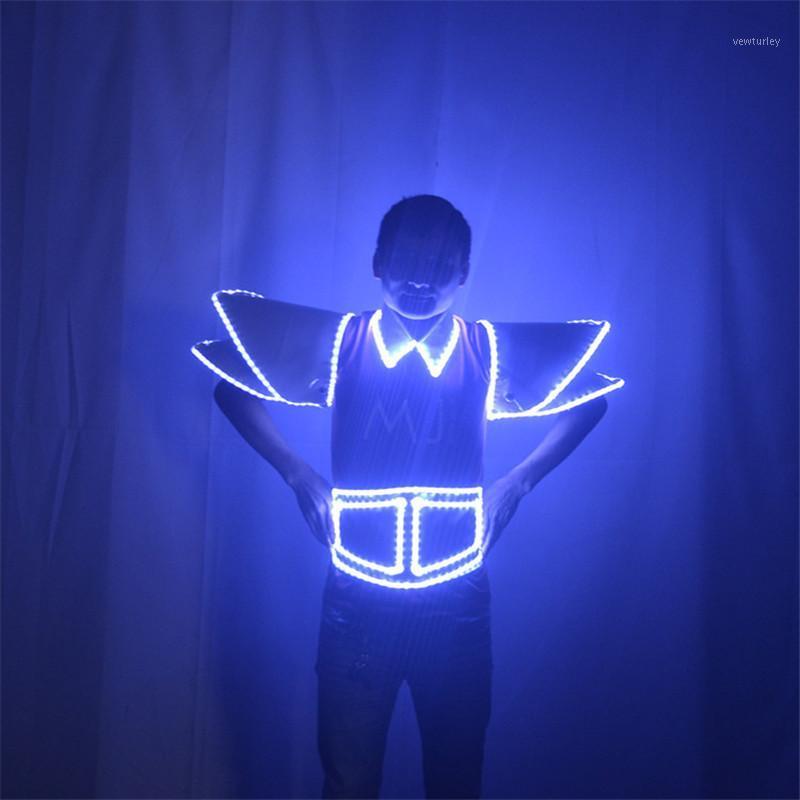 Party Decoration P22 Ballroom Dance Costumes Led Shoulder Dj Robot Suit Bar Perform Armor Outfits Disco Wears Dress Men Clothe Belts
Party Decoration P22 Ballroom Dance Costumes Led Shoulder Dj Robot Suit Bar Perform Armor Outfits Disco Wears Dress Men Clothe Belts