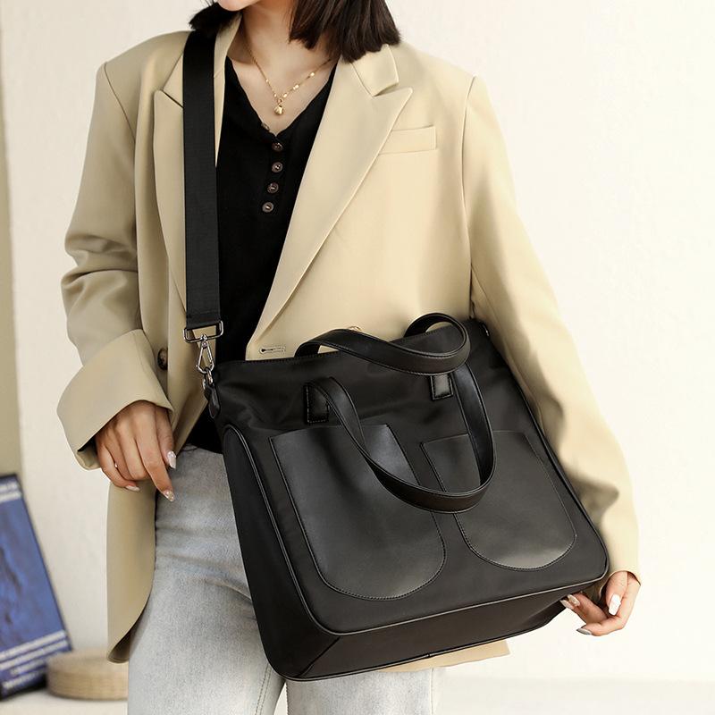 Women Large Shopping Bag Female Nylon Cloth Shoulder Zipper Environmental Storage Handbag Reusable Eco Grocery Black Totes Bags, As photo
Women Large Shopping Bag Female Nylon Cloth Shoulder Zipper Environmental Storage Handbag Reusable Eco Grocery Black Totes Bags, As photo