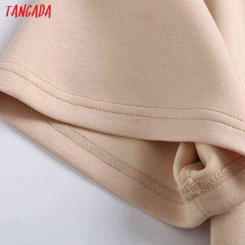 Tangada Women High Quality Crop Sweatshirts Oversize Short Sleeve O Neck Loose Pullovers Female Tops 6D51 211108