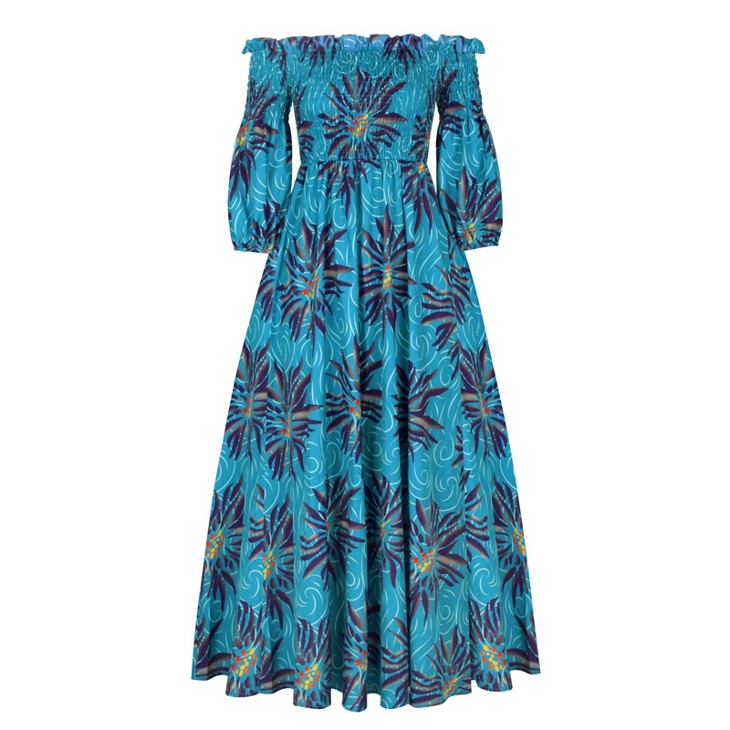 Vintage Sexy Clothes Fashion Dashiki Print Maxi Dress Party African Dresses for Women 210408