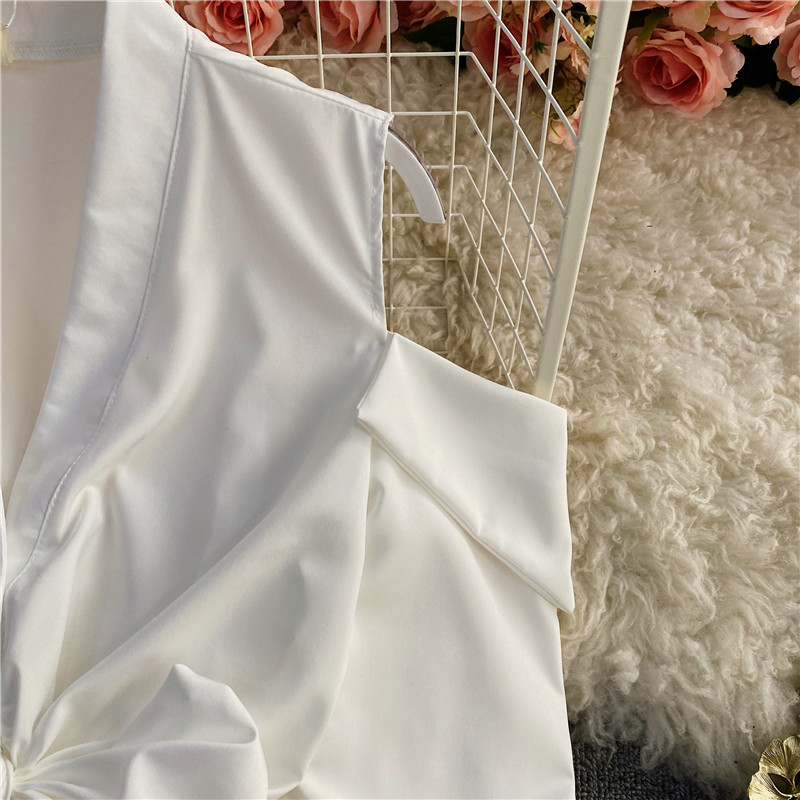 Nomikuma V-neck Strapless Long Sleeve Blouse Tops Women Spring Short Blusas Korean Bow Bandage Sweet Fashion Shirt 6F136 210427