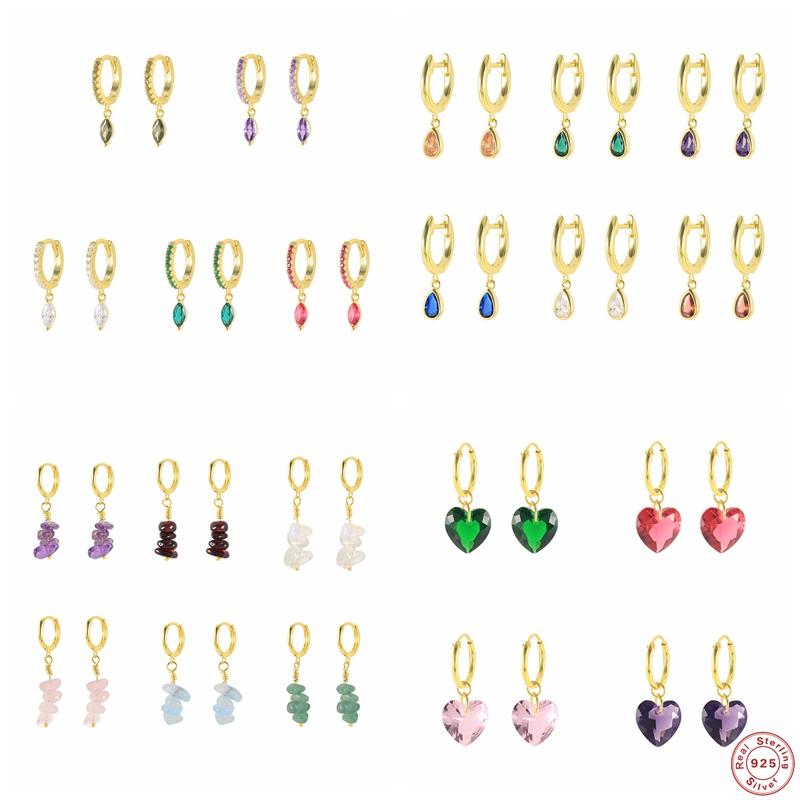 Hoop & Huggie CANNER Zircon Earrings 925 Sterling Silver Colorful Natural Stones Earring For Women Girls Love Heart Pendientes Colgantes
Hoop & Huggie CANNER Zircon Earrings 925 Sterling Silver Colorful Natural Stones Earring For Women Girls Love Heart Pendientes Colgantes