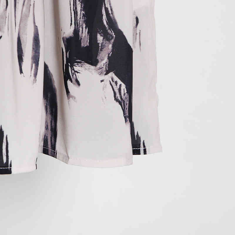 TWOTWINSTYLE Elegant Hit Color Dress For Women O Neck Lantern Sleeve High Waist Vintage Dresses Female Fashion New Clothing 210409