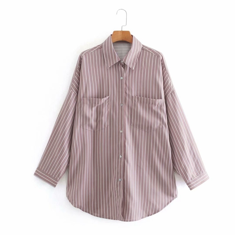 Plus Size Loose Spring Pockets Blouse Women Turn Down Collar Striped Shirts Street wear Casual Ladies Office Tops NX9828 210525, Pink
Plus Size Loose Spring Pockets Blouse Women Turn Down Collar Striped Shirts Street wear Casual Ladies Office Tops NX9828 210525, Pink
