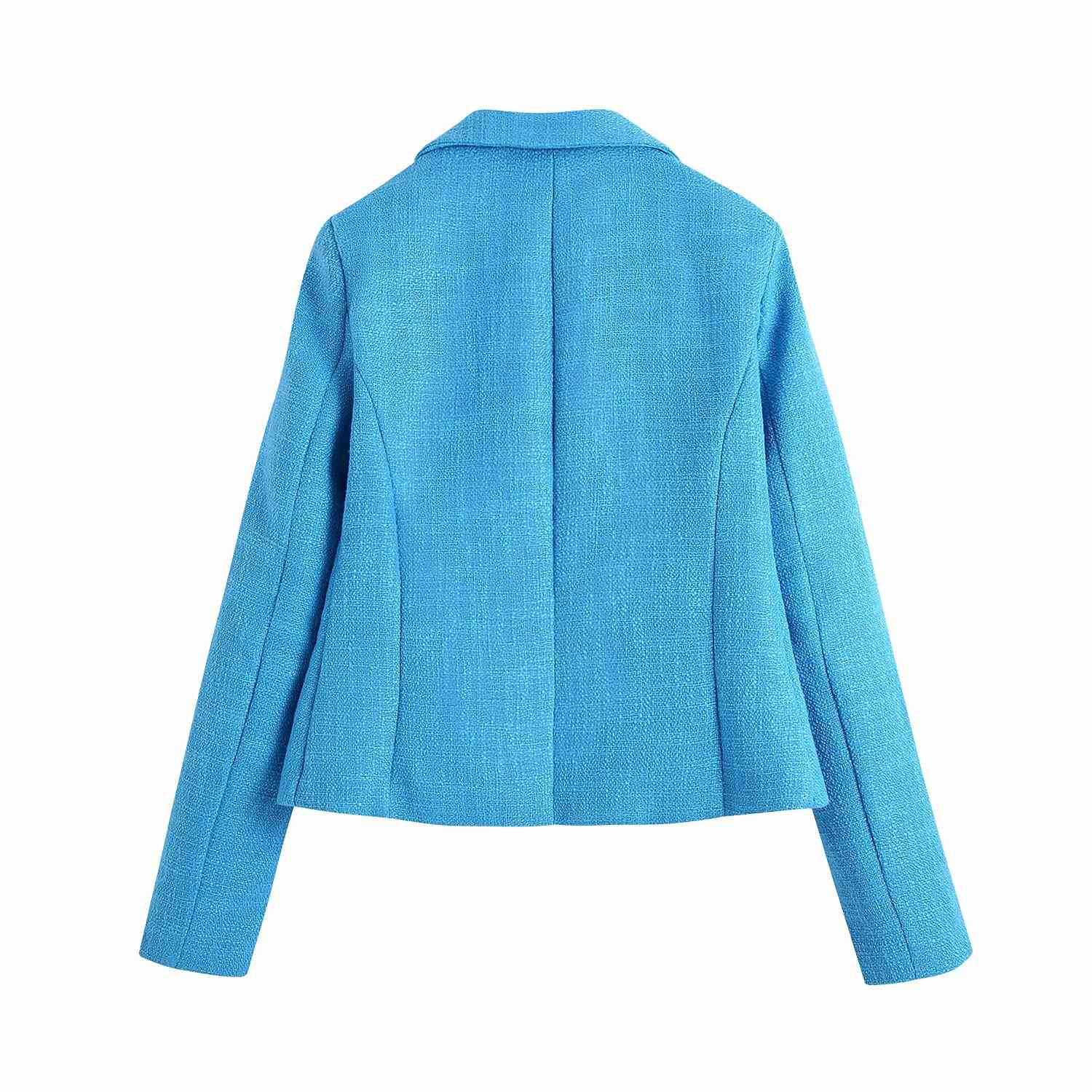 Suit Collar Long-sleeved Candy-colored Texture Short Women's Blazer Sweet Professional Chic Female Tops 210507