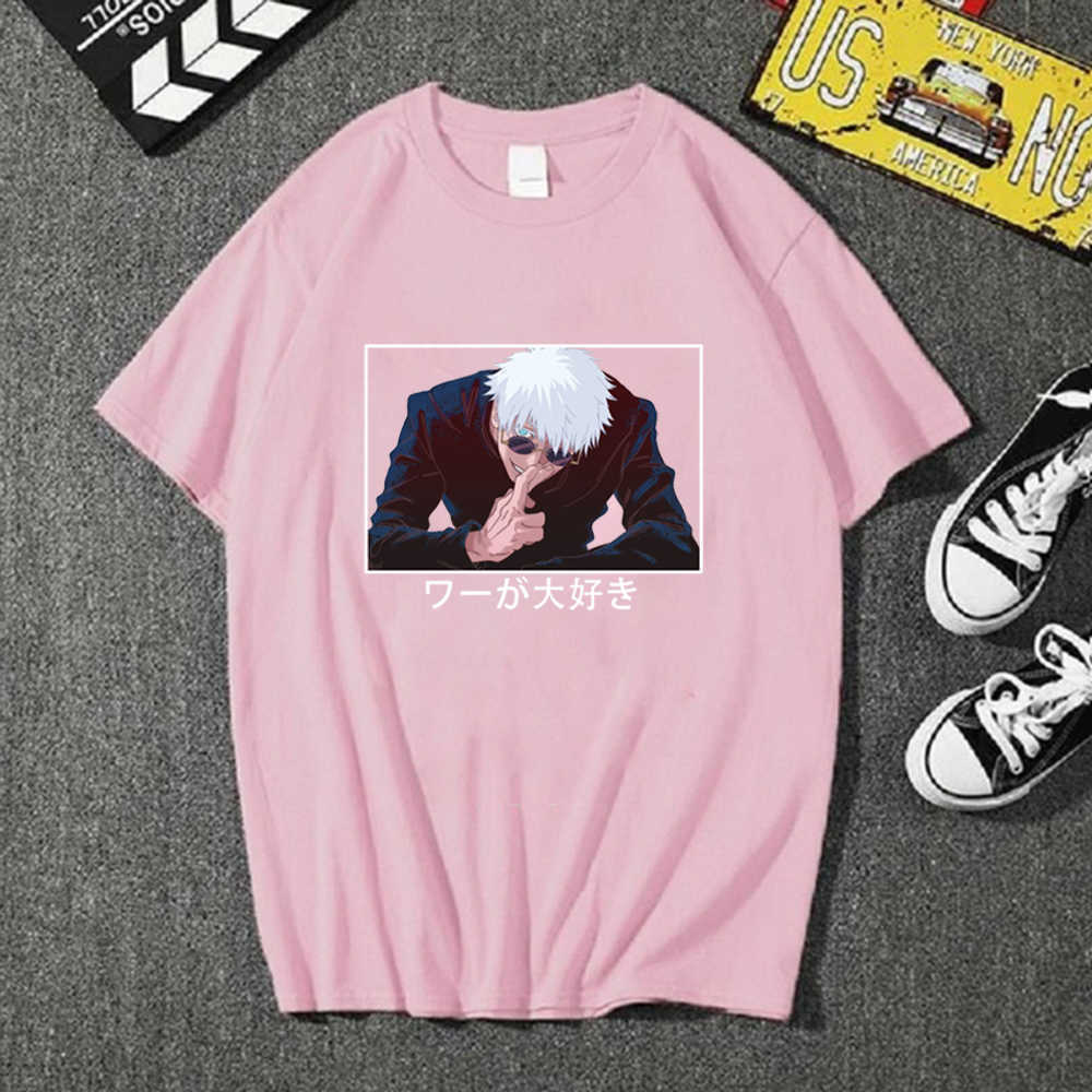 Uniex T-shirt Satoru Gojo Hot Anime Fashion Casual Hip Hop Y0809