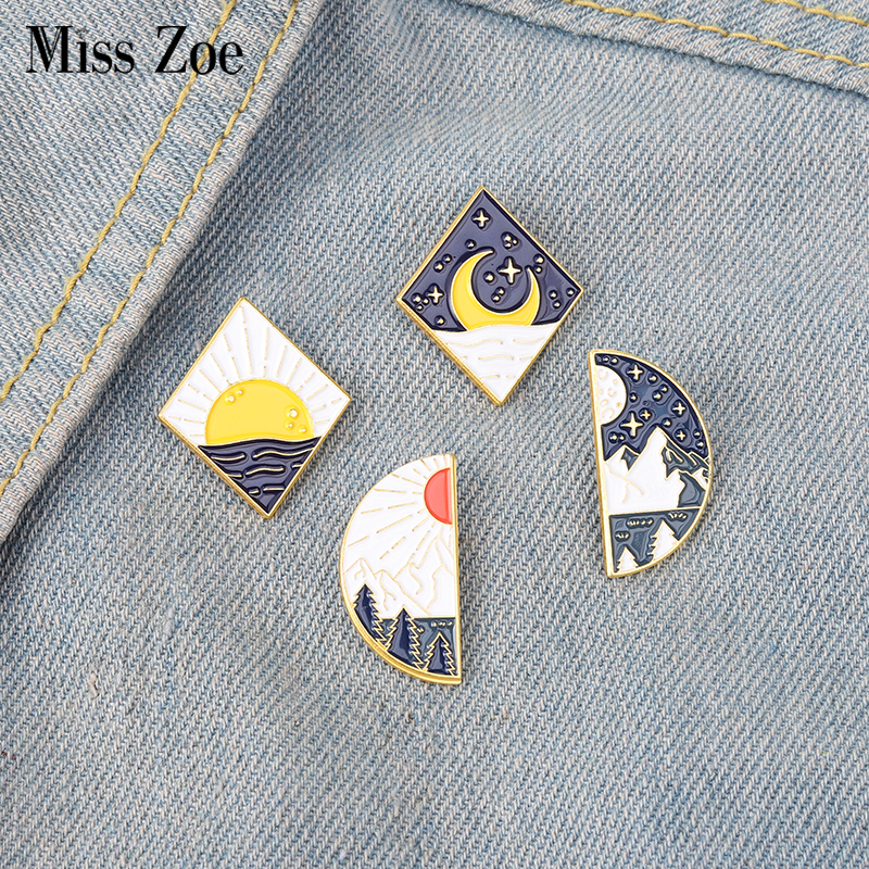 sun and moon landscape enamel pins couples bag brooch lapel badge cartoon jewelry gift for kids friendsdio chan contact, Gray
sun and moon landscape enamel pins couples bag brooch lapel badge cartoon jewelry gift for kids friendsdio chan contact, Gray