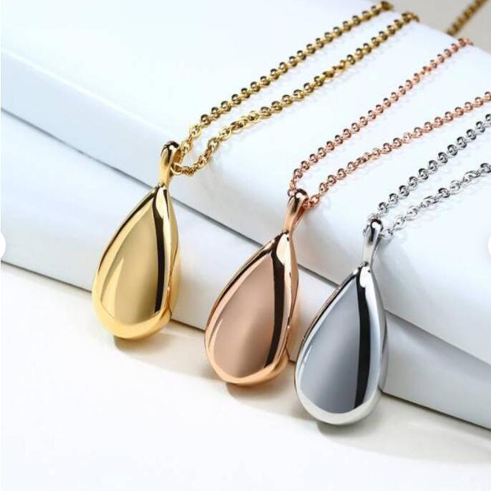 Cremation jewelry Water drop pendant necklace keepsake jewelry ashes urn man's and women's necklaces
Cremation jewelry Water drop pendant necklace keepsake jewelry ashes urn man's and women's necklaces