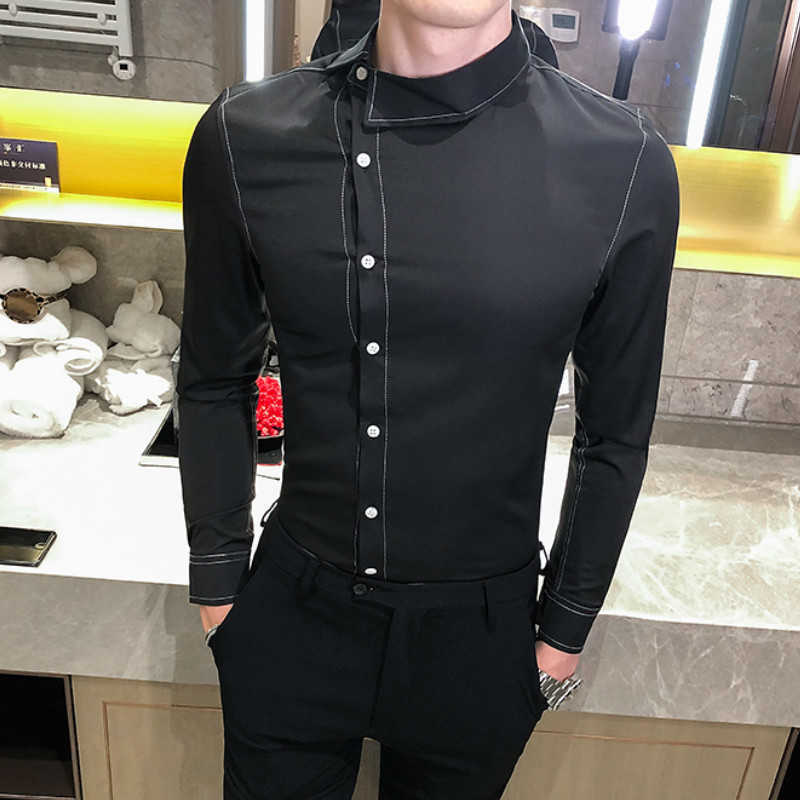 Shirts Men Long Sleeve Slim Fit Casual Dress Shirts Camisas Para Hombre Streetwear Workwear Black White Shirt Chemise Homme 210527
Shirts Men Long Sleeve Slim Fit Casual Dress Shirts Camisas Para Hombre Streetwear Workwear Black White Shirt Chemise Homme 210527