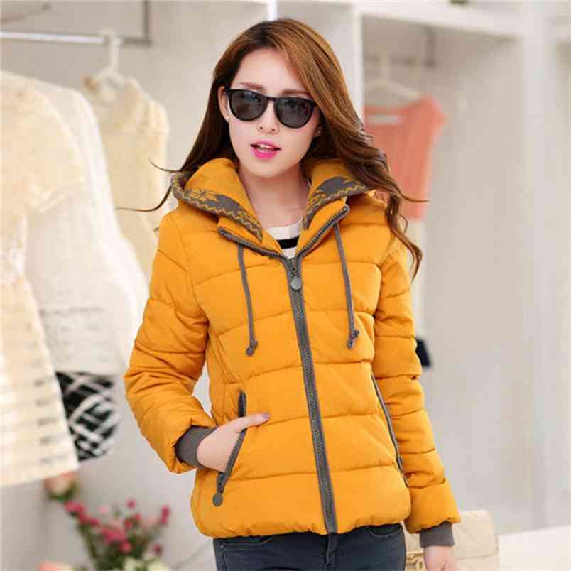 Winter Jacket Women Parkas Thicken Short Coats Casual Hooded Coat Female Slim Cotton Padded Basic Outerwears Top Quality D283 210512