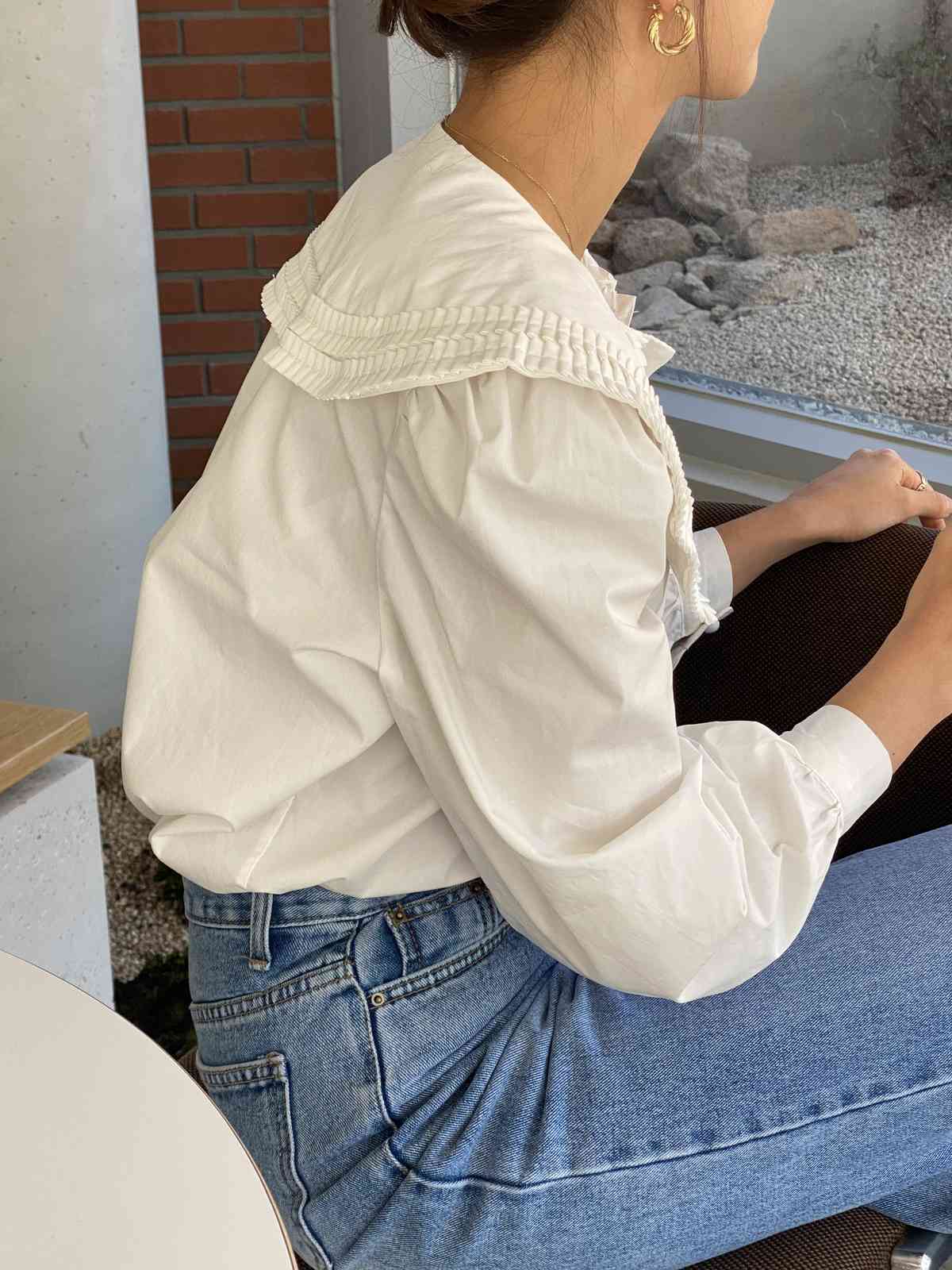 Spring Fashion Vintage Elegant Women Chic Peter Pan Collar Long Sleeve Blouse Work OL Solid Color Blusas Feminino 210519