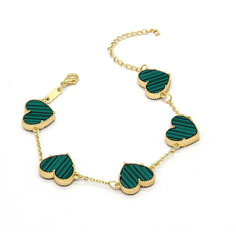 Luxury Design Fashion Womens Multicolor Heart Shell Charm Clover Bracelet Jewelry for Gift
Luxury Design Fashion Womens Multicolor Heart Shell Charm Clover Bracelet Jewelry for Gift