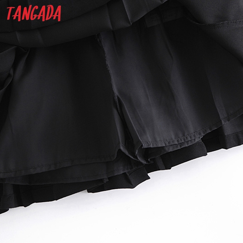Women Chain Pleated Skirts Faldas Mujer Zipper French Style Female Mini Skirt JE90 210416