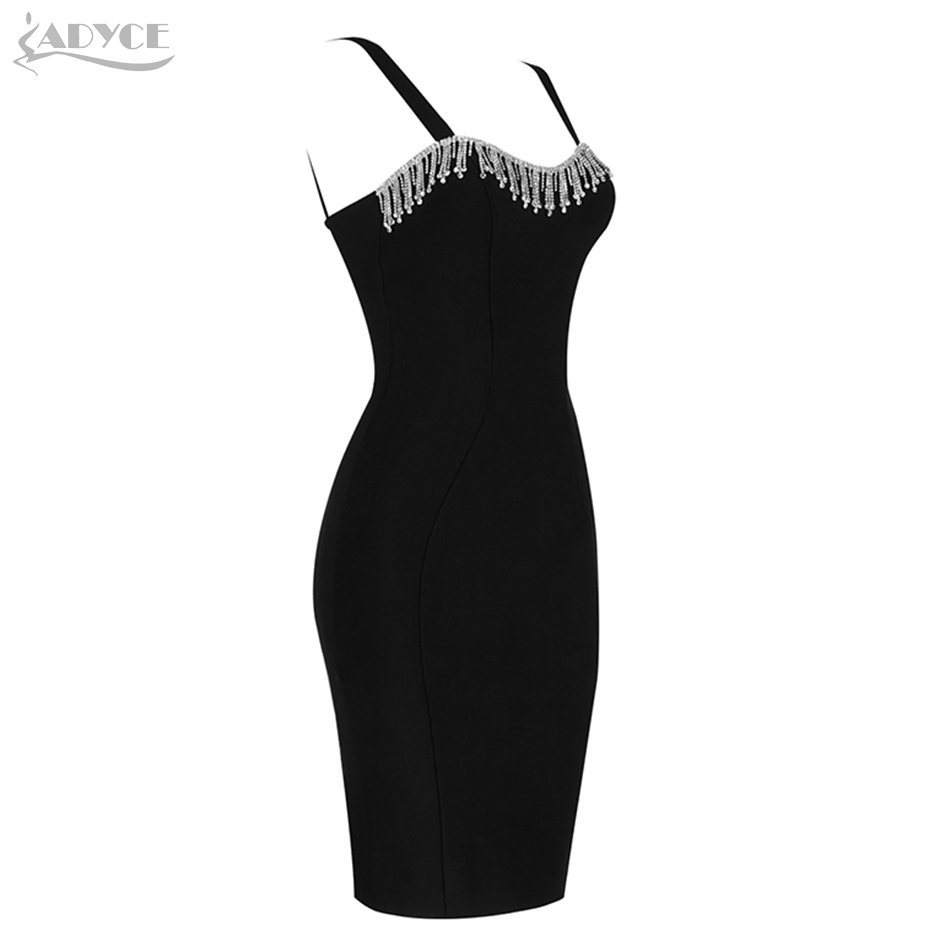 Summer Women Black Bodycon Bandage Dress Sexy Spaghetti Strap Sleeveless Tassel Party Celebrity Evening Club Dresses 210423