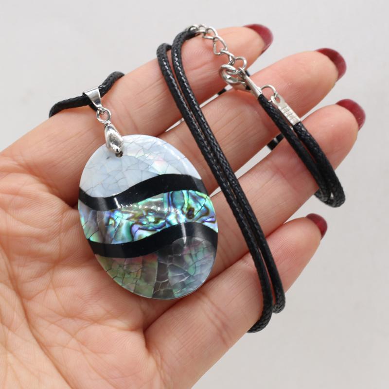 Pendant Necklaces Natural Shell Mother Of Pearl Pendants Charms Wax Thread Necklace For Women Accessories Gift Size 28x40mm Length 55cm
Pendant Necklaces Natural Shell Mother Of Pearl Pendants Charms Wax Thread Necklace For Women Accessories Gift Size 28x40mm Length 55cm