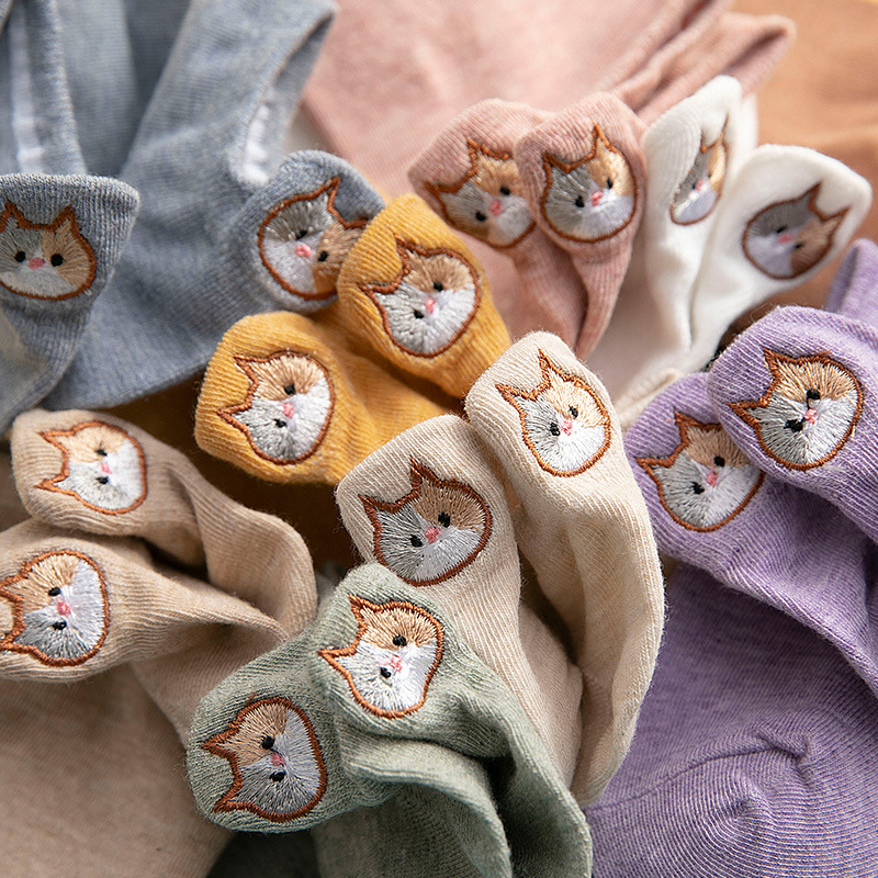 2021 Anewmorn Cute Cat Cotton Boat Socks Woman's Embroidery Heel Ears Cartoon Socks Ins Fashion Kawaii Animal Girl Sokken, Black;white
2021 Anewmorn Cute Cat Cotton Boat Socks Woman's Embroidery Heel Ears Cartoon Socks Ins Fashion Kawaii Animal Girl Sokken, Black;white