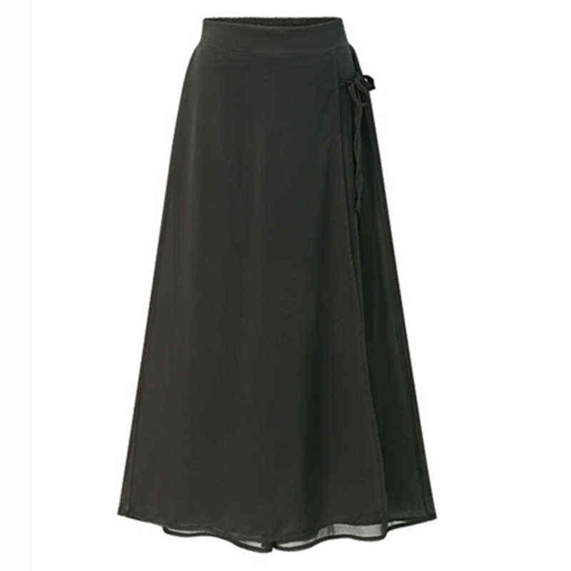 ANASUNMOON Summer European Style Plus Size 5XL Women Trousers Casual Loose Chiffon Calf- Length Pants Black Wide Leg Ladies Pant 211115