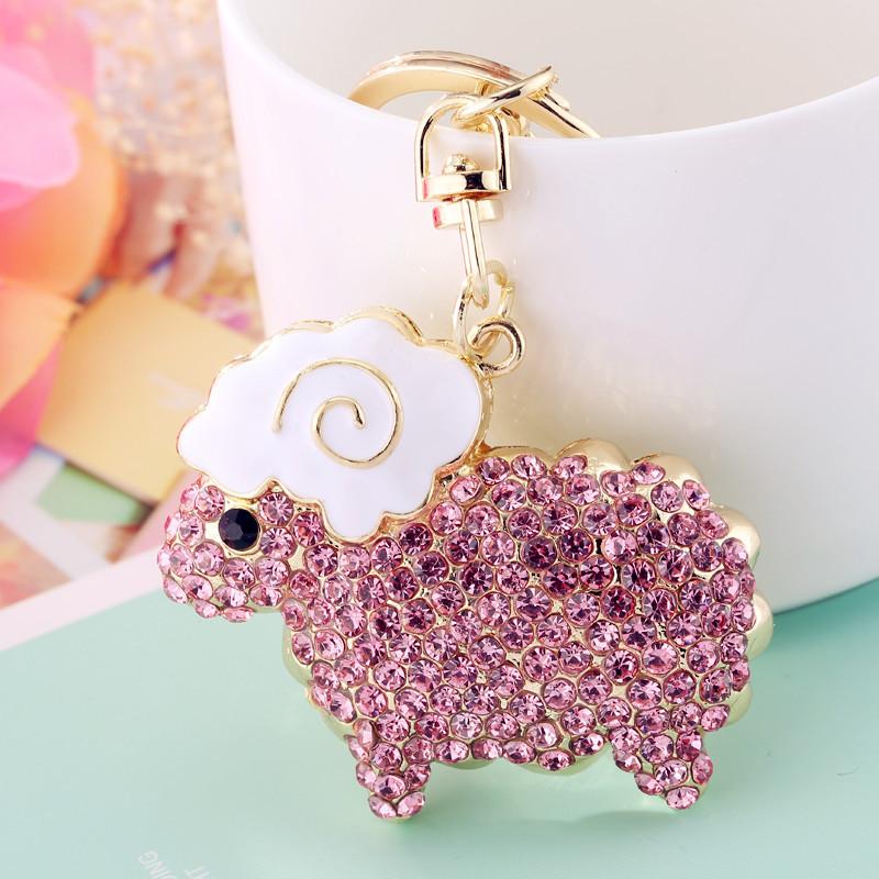 Keychains Cute Pink Rhinestones Sheep Keychain Keyring High End Metal Zinc Alloy Women Children Bag Key Charm Accessories Pendant Gift
Keychains Cute Pink Rhinestones Sheep Keychain Keyring High End Metal Zinc Alloy Women Children Bag Key Charm Accessories Pendant Gift