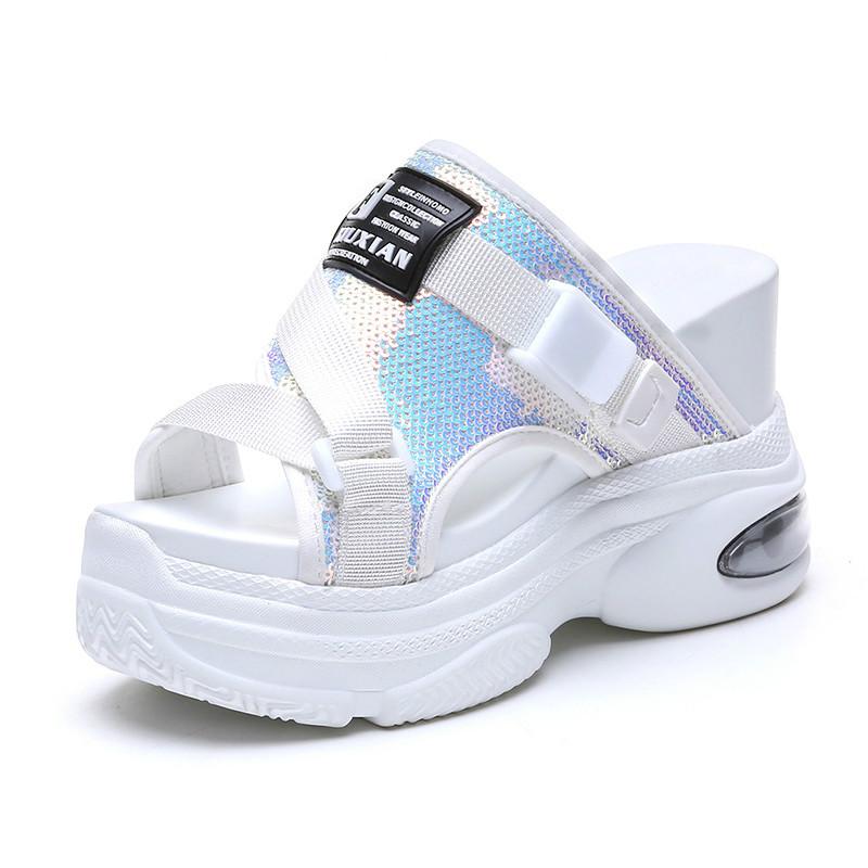 Slippers Fashion Women Platform Bling Sandals Shoes 10CM Wedge Heels Peep Toe Ladies Hollow Outside Flip-Flops Woman, Black
Slippers Fashion Women Platform Bling Sandals Shoes 10CM Wedge Heels Peep Toe Ladies Hollow Outside Flip-Flops Woman, Black