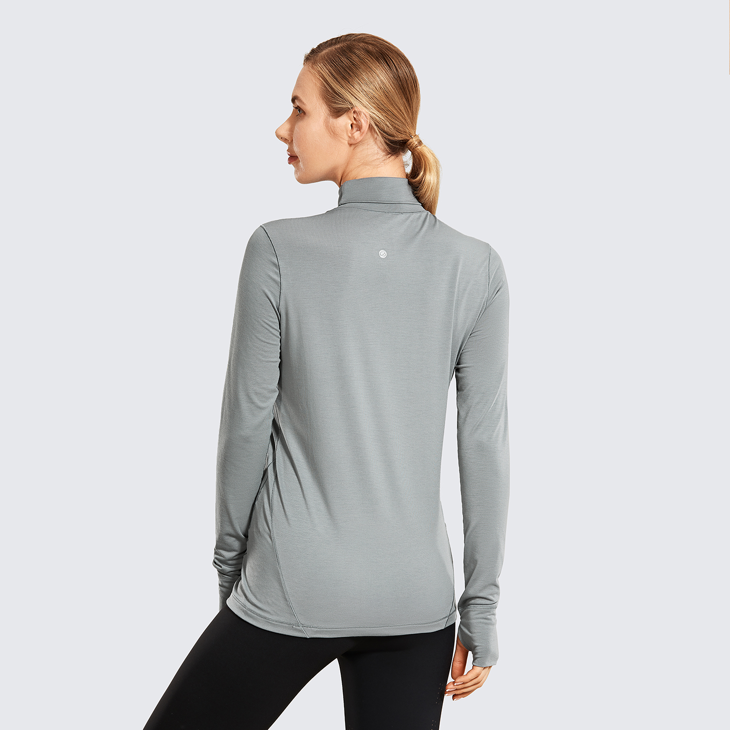 Breathable SYROKAN Women's Lightweight Long Sleeve workout Shirts Pullover Turtleneck Tops with Thumbholes
