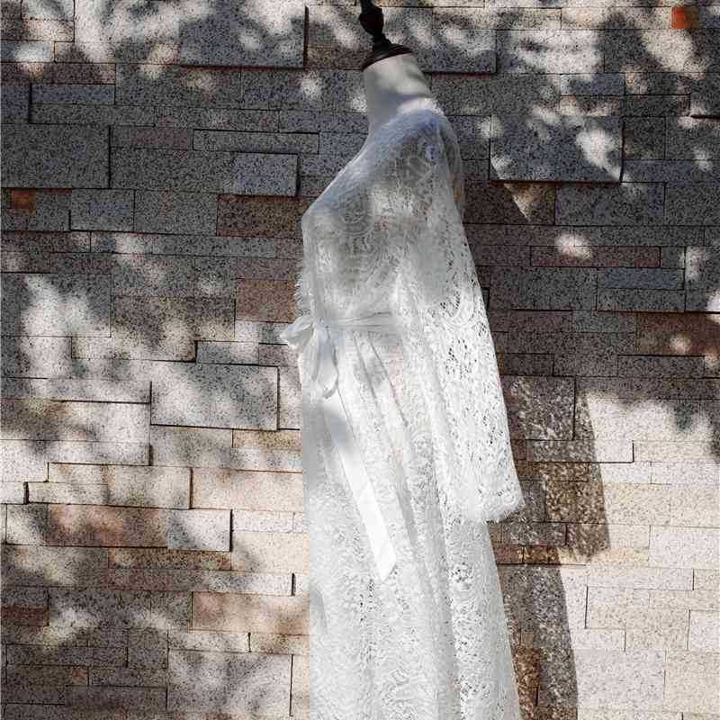 Tunics for beach Long Lace Beach Dress Women Swim Cover up Plus size Saida de Praia Robe Plage Kaftan #Q622 210420