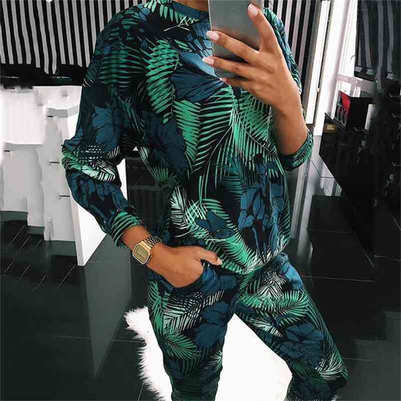 Autumn Two-Piece Suit pants tops Home Loose Fashion Women' O-Neck Printed Casual Pajamas women sets clothes 210517, Green
Autumn Two-Piece Suit pants tops Home Loose Fashion Women' O-Neck Printed Casual Pajamas women sets clothes 210517, Green