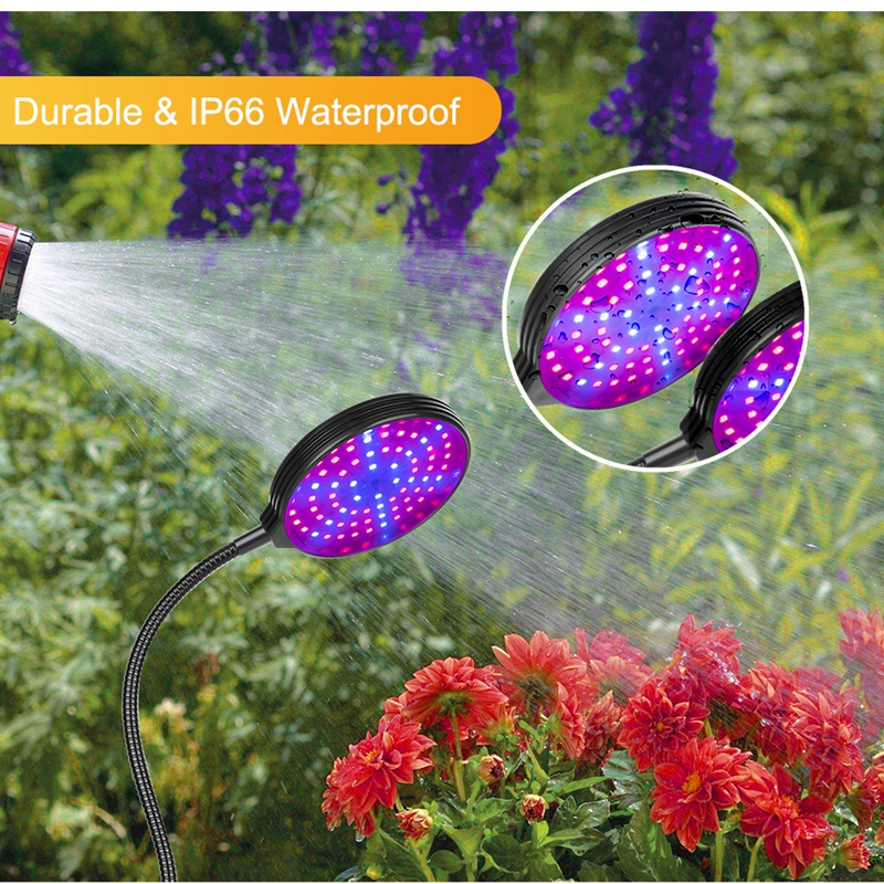 15W 30W 45W 60W LED Grow Light 4 Head Timing 5 Dimmable Levels usb Plant Lights for Indoor with Full Spectrum Phytolamps Adjustable Goosencck 4/8/12H 