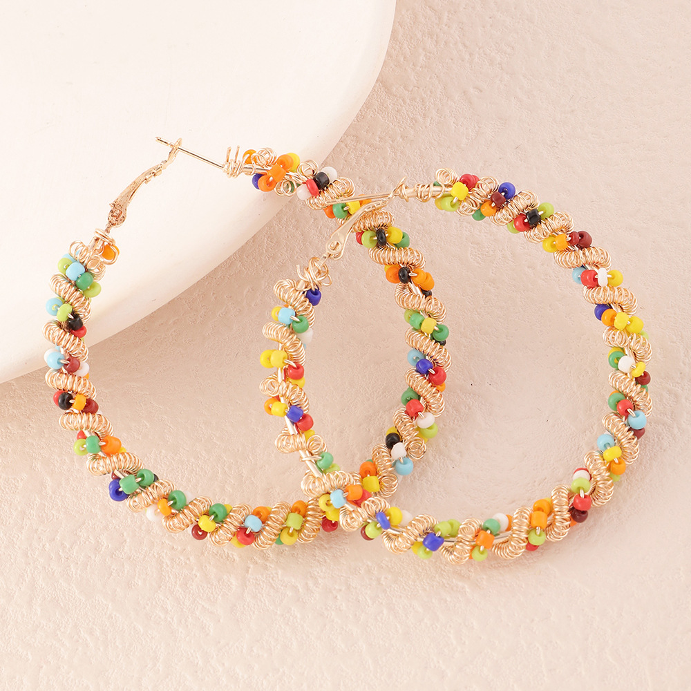 S2563 Boheminan Fashion Jewelry Beaded Earrings Geometric Spring Colorful Beads Hoop Circle Earrings
S2563 Boheminan Fashion Jewelry Beaded Earrings Geometric Spring Colorful Beads Hoop Circle Earrings