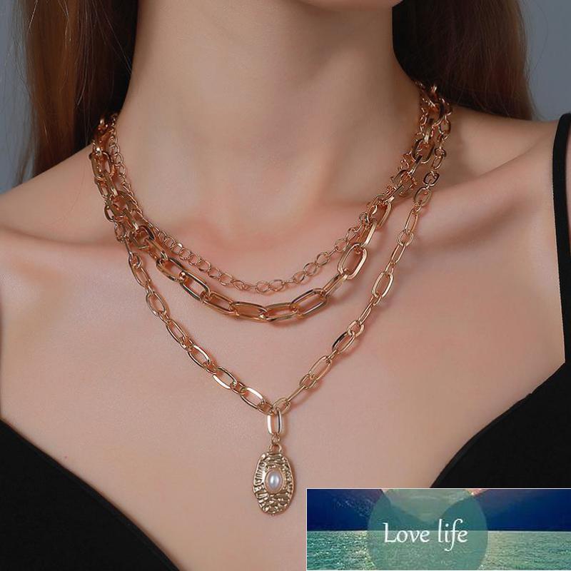 Punk 3-layer Necklace New Thick Chain Pearl Pendant Necklace For Women Jewelry Hiphop Necklaces & Pendants Charms Jewellery Gift Factory price expert design Qualit
Punk 3-layer Necklace New Thick Chain Pearl Pendant Necklace For Women Jewelry Hiphop Necklaces & Pendants Charms Jewellery Gift Factory price expert design Qualit