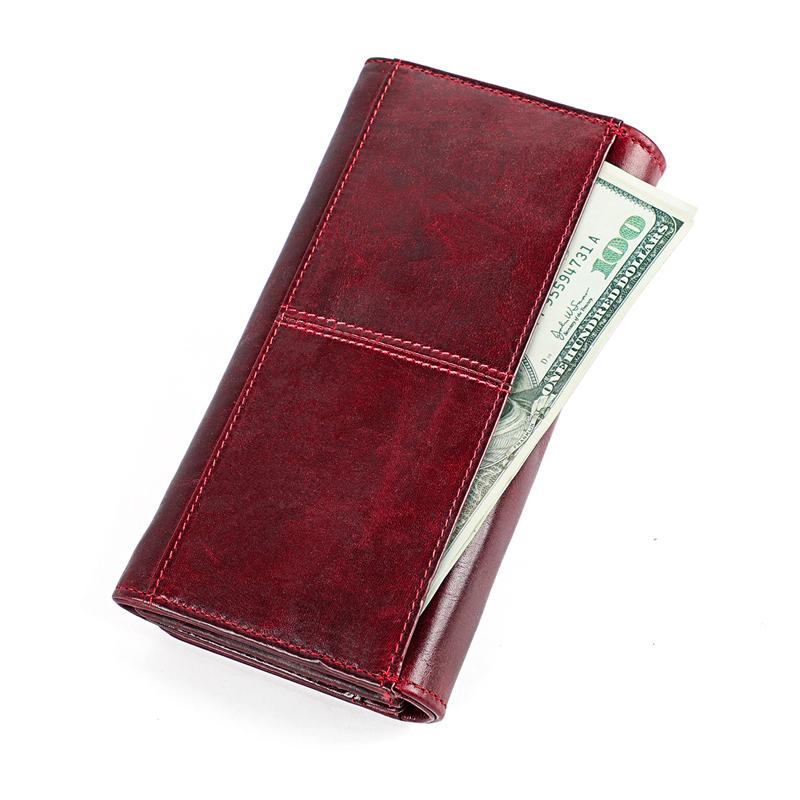 Wallets BONAMIE Genuine Leather Women With Zipper Pocket High Quality Clutch Long Cowhide Wallet RFID Fashion Female Purse