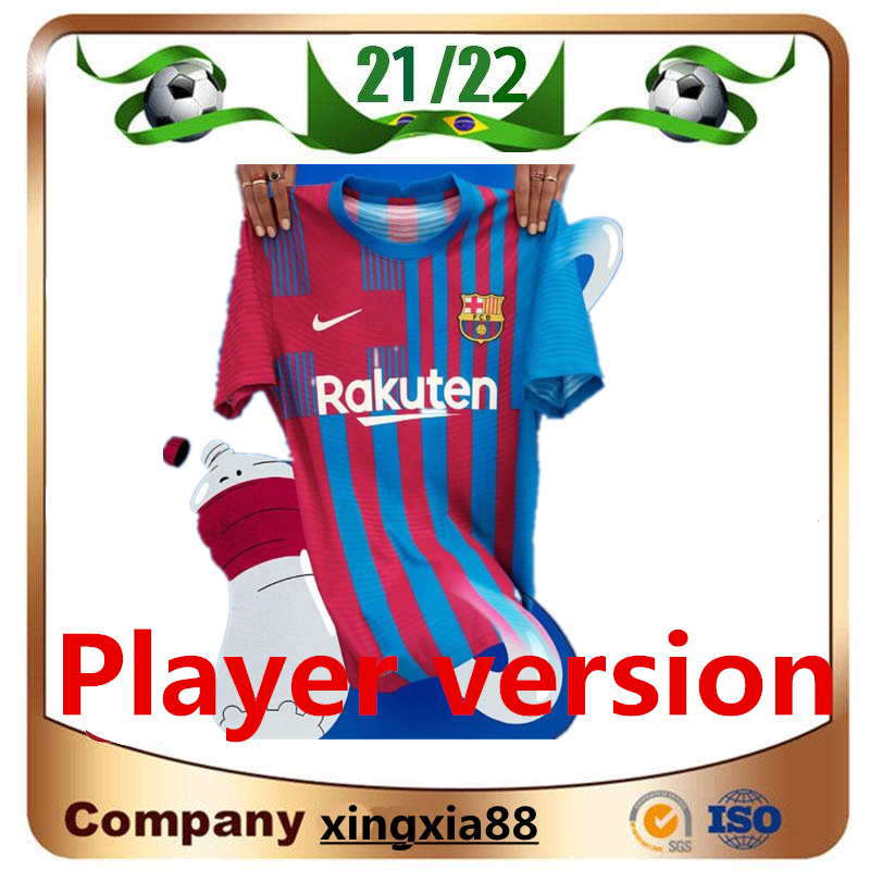 21 22 Camisetas de football MESSI Kun Aguero Barcelona soccer jersey BARCA FC ANSU FATI 2021 2022 GRIEZMANN F.DE JONG DEST PEDRI kit shirt men kids sets 999, 21/22 home
