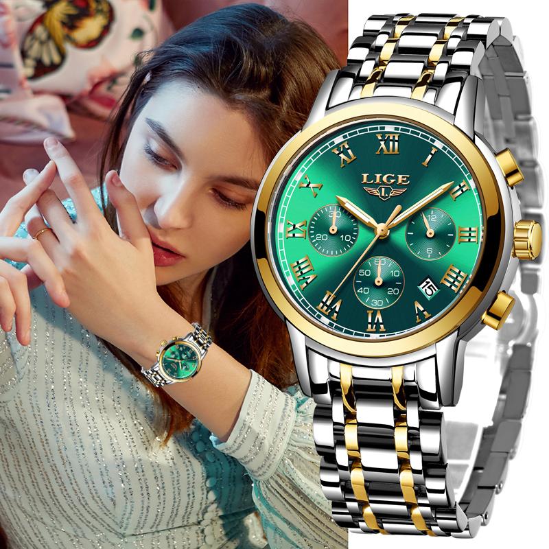 Wristwatches 2021 LIGE Fashion Women Watches Ladies Top Waterproof Gold Quartz Watch Stainless Steel Date Wear Gift Clock, Rose gold black l
Wristwatches 2021 LIGE Fashion Women Watches Ladies Top Waterproof Gold Quartz Watch Stainless Steel Date Wear Gift Clock, Rose gold black l