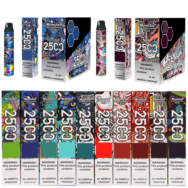 Authentic Monster Max Disposable E cigarettes 2500Puffs Device Kit 7.5ml Prefilled Pod 850mAh Battery Vape Pen bar plus bang puff air
Authentic Monster Max Disposable E cigarettes 2500Puffs Device Kit 7.5ml Prefilled Pod 850mAh Battery Vape Pen bar plus bang puff air