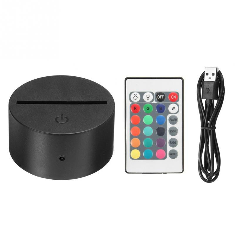5 Pcs Remote 3D Light Base Ornament Lamp Holder Luminous Lights Lampada Wholesale Night Lighting Replacement For Acrylic