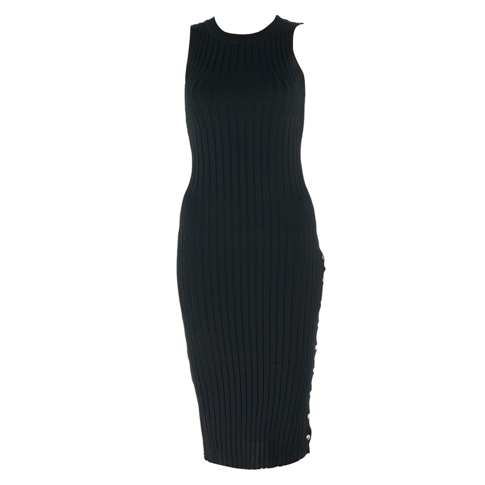 Summer Women Black Bodycon Dress Sexy Tank Sleeveless Grey Striped Club Celebrity Runway Party Dresses Vestidos 210423