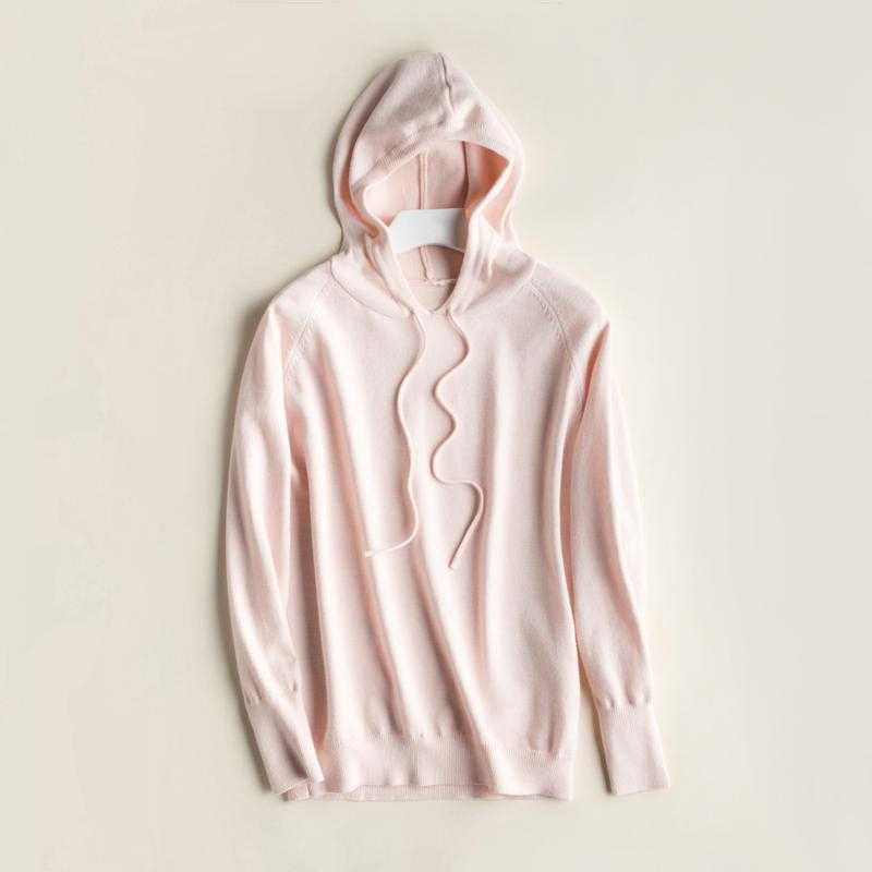 Spring Autumn Women Cashmere Sweater Sport Hoodie Pullovers Knit Jacket Bottomed Female Loose Streetwear 210918