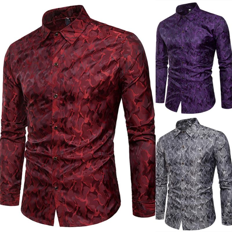 Ethnic Clothing African Camouflage Men Long Sleeve Fashion Dashiki Bazin Rich Print Tops Adult Plus Size Casual Fit Shirts Costume