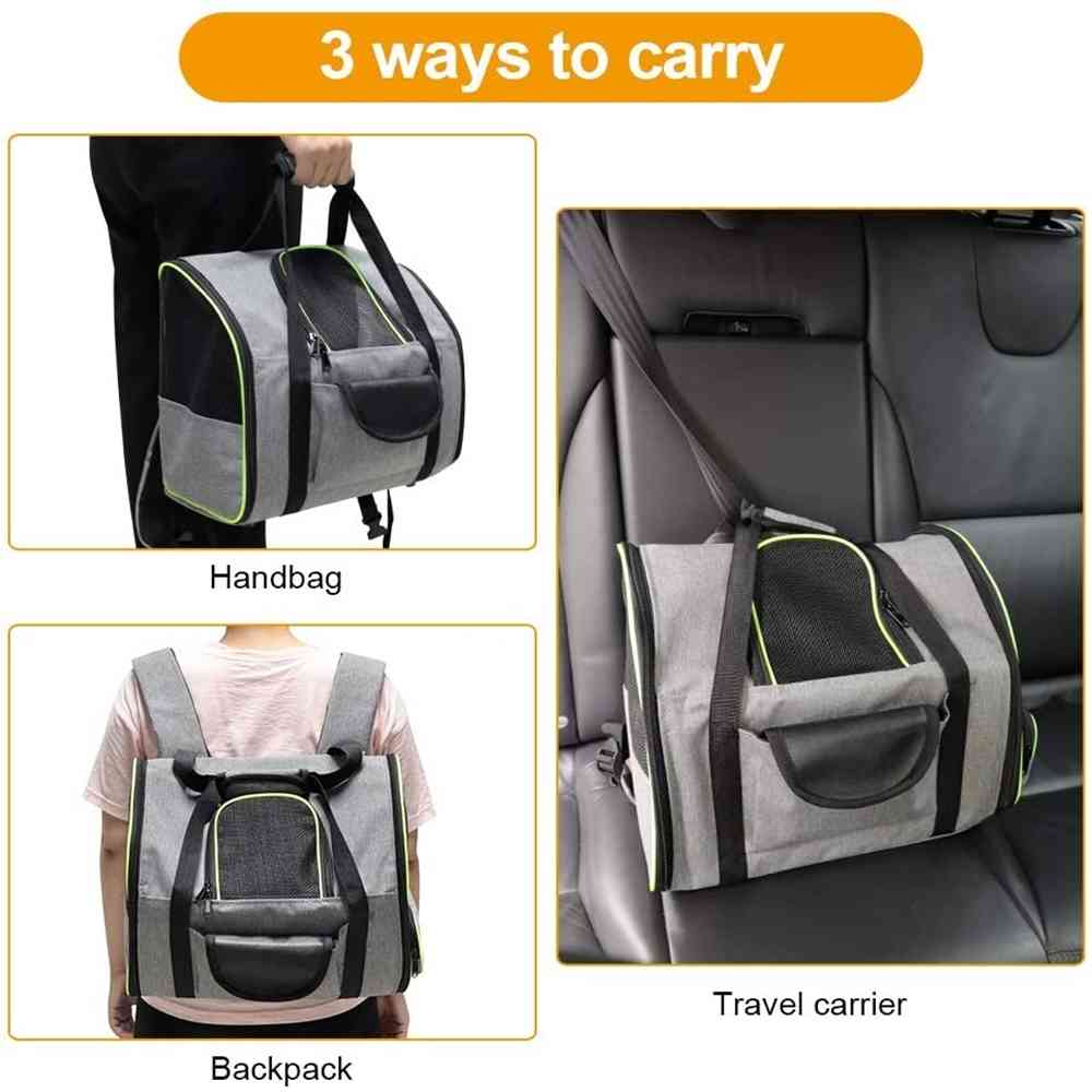 Cat Carrier Backpack Pet Outdoor Car Carrying Bag Breathable Mesh Foldable Hold Bag For Pet Dog Cats Travel Hiking Airline Bags